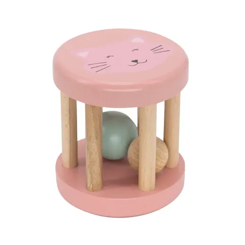 Drewniana grzechotka roller - Kot / Trixie