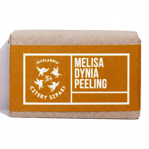 Peelingujące mydło Melisa i Dynia, 110 g / Mydlarnia Cztery Szpaki