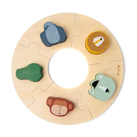Drewniane okrągłe puzzle ze zwierzątkami / Trixie