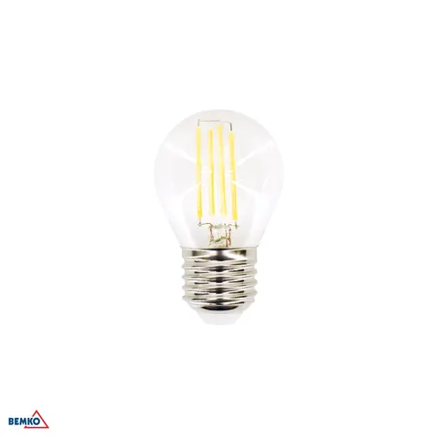 Żarówka LED Filament 230V E27 G45 6W 700lm 2700K 320st; D86-FLB-E27-G45-060-2K, BEMKO