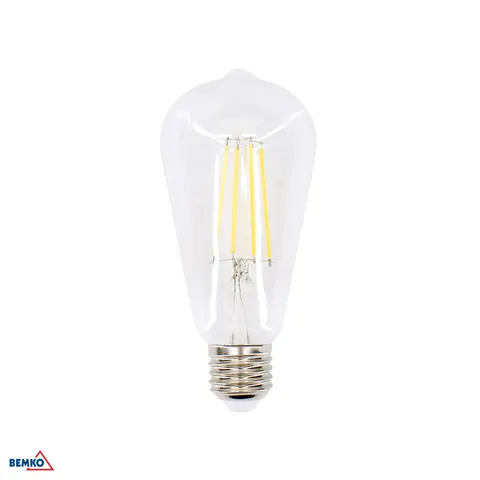 Żarówka LED Filament 230V E27 ST64 7W 950lm 2700K 320st; D86-FLB-E27-ST64-070-2K, BEMKO
