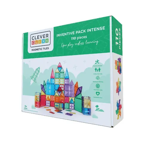 USZKODZONE OPAKOWANIE: Klocki magnetyczne Inventive Pack Intense - 110 el. / Cleverclixx