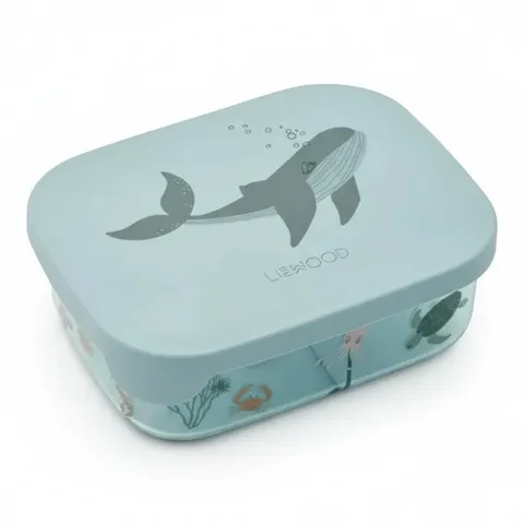 Lunchbox tritanowy z przegródkami Arthur - Sea creature, sandy (Blue Whale) / Liewood