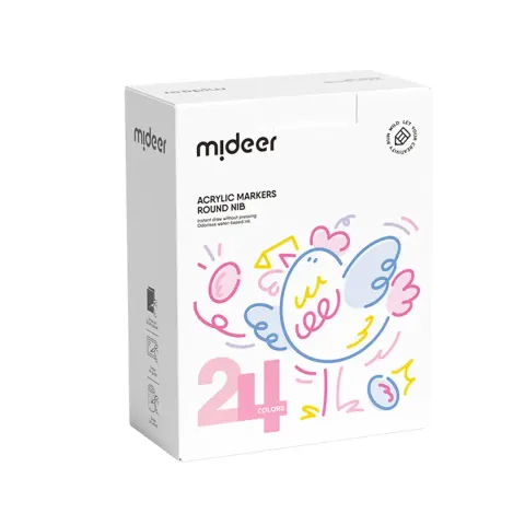 Markery akrylowe z okrągłą końcówką (24 kolory) / Mideer