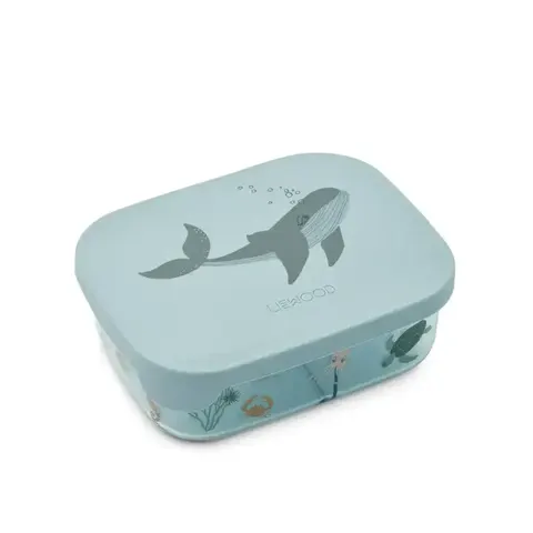 USZKODZONE OPAKOWANIE: Lunchbox tritanowy z przegródkami Arthur - Sea creature, sandy (Blue Whale) / Liewood