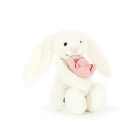 Wesoły Króliczek z Peonią 18 cm / Jellycat