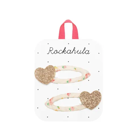 Spinki do włosów Tiny Blossom Glitter Heart / Rockahula Kids