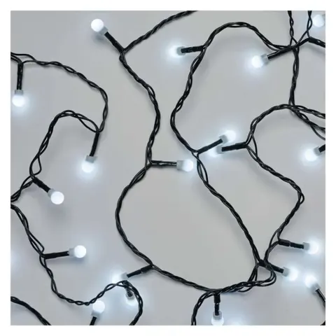 Lampki choinkowe 100 LED cherry 5m zimna biel, zielony przewód, IP20