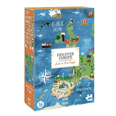 Puzzle z grą obserwacyjną Odkryj Europę / Londji