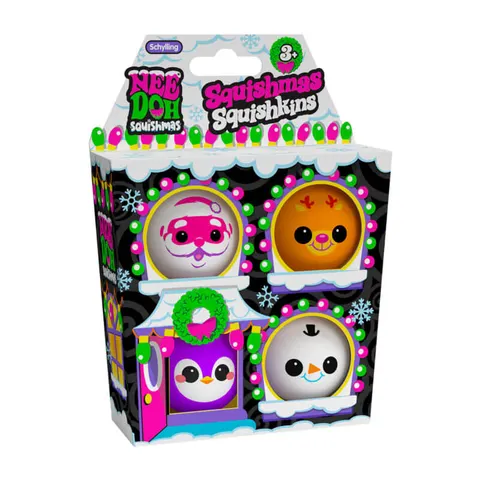 Gniotki sensorycze Squishmas Squishkins NeeDoh, 4 szt. / Schylling