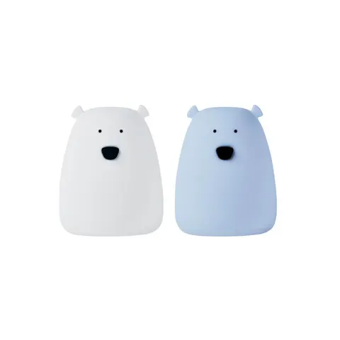 Zestaw 2 lampek Mini Miś w kolorze Biały i Arktyczna Błękit / Rabbit&Friends