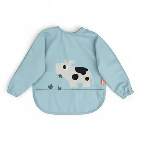 Śliniak z rękawami 6-18m Tiny Farm Blue / Done by Deer