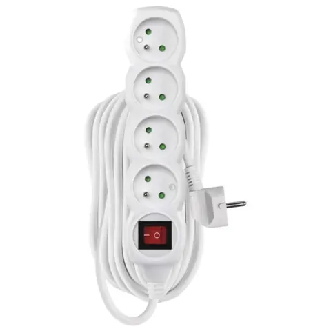 P1410R przedłużacz 4G z/u 10m, z wyłącznikiem, biały
