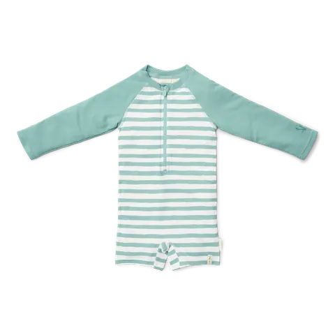 Swimsuit z długim rękawem Stripes Surf Blue / Little Dutch