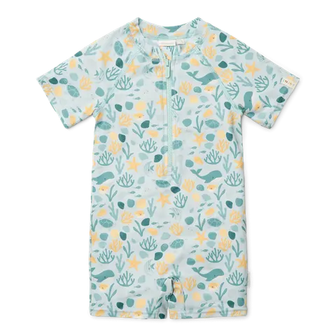 Swimsuit z krótkim rękawem Seashells / Little Dutch