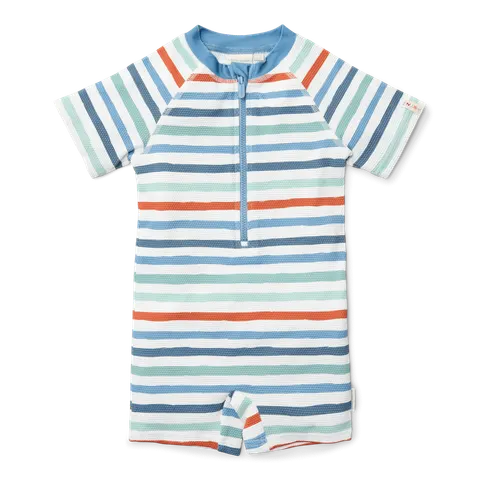 Swimsuit z krótkim rękawem Stripes / Little Dutch