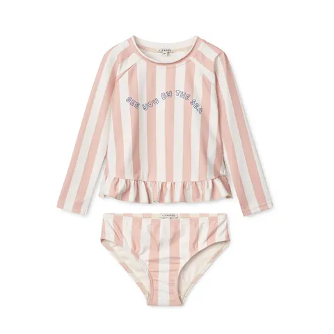 Kąpielowy komplet Dagny - stripe sorbet rose, creme de la creme / Liewood