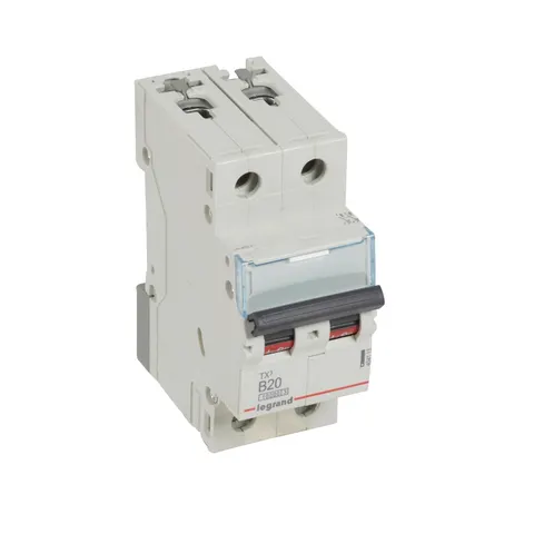 Wyłącznik nadprądowy 2P B 20A 10kA 400VAC S312 serii TX3; 404113 LEGRAND