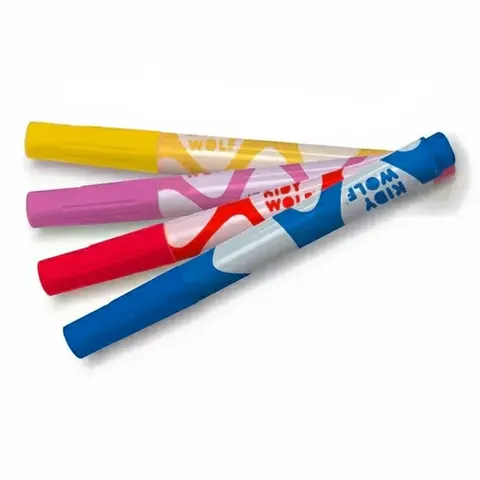 Markery fluorescencyjne KIDYMARKERS - żółty, różowy, czerwony, niebieski / Kidywolf