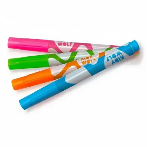 Markery fluorescencyjne KIDYMARKERS - różowy, zielony, pomarańczowy, niebieski / Kidywolf
