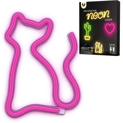 Neon LED KOT różowy Bat + USB FLNEO4 Forever Light