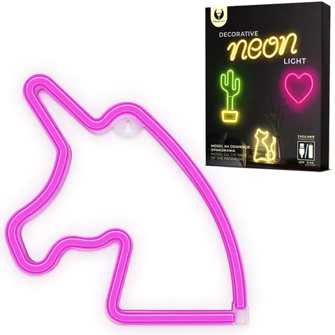 Neon LED JEDNOROŻEC różowy Bat + USB FLNEO1 Forever Light