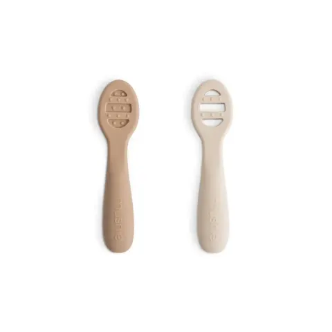 Pierwsze łyżeczki dla niemowląt 2-pack Natural & Shifting Sand, Mushie