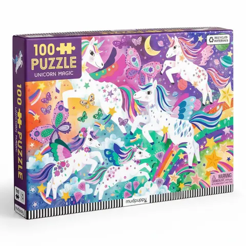 Puzzle Magiczne jednorożce 100 elementów 5+ / Mudpuppy