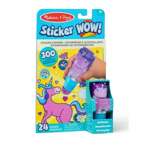 Stempel z naklejkami Sticker Wow - Purpurowy Jednorożec / Melissa & Doug