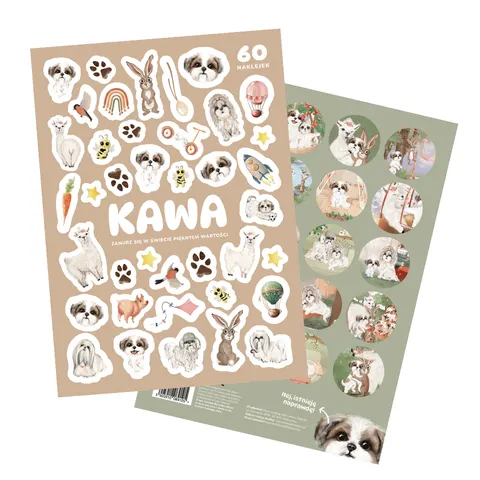 Zestaw 60 naklejek "Kawa" / Neverending store Anna Załęcka