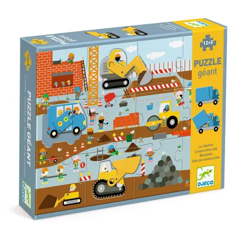 Puzzle kartonowe gigant Plac Budowy Djeco