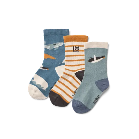 Skarpetki Silas, 3-pack - Arctic sea, Ocean view / Liewood