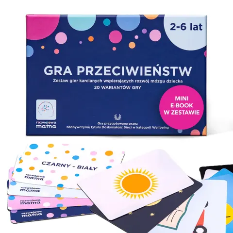 Gra przeciwieństw - zestaw gier karcianych + mini e-book 2+ / rozwojowa mama