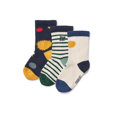 Skarpetki Silas, 3-pack - Universe, Classic navy / Liewood