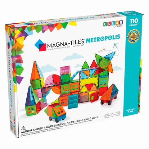 USZKODZONE OPAKOWANIE: Klocki Magnetyczne Metropolis 110 el. / Magna-Tiles
