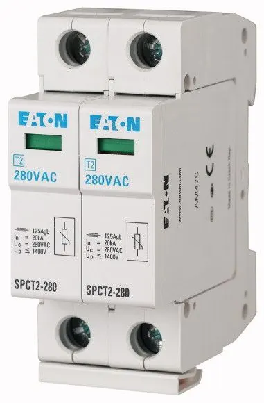 Ograniczniki przepięć Typ 2 (klasa C), 2P, Imax=20kA, SPCT2-280/2; EATON ELECTRIC