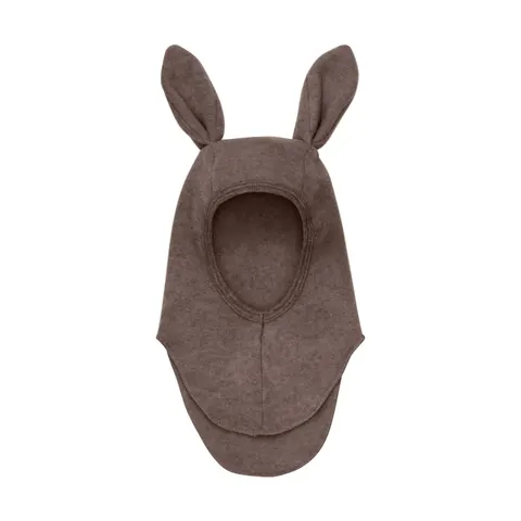 Kominiarka 100% wełny merino z uszkami królika - Brown Melange / HUTTEliHUT