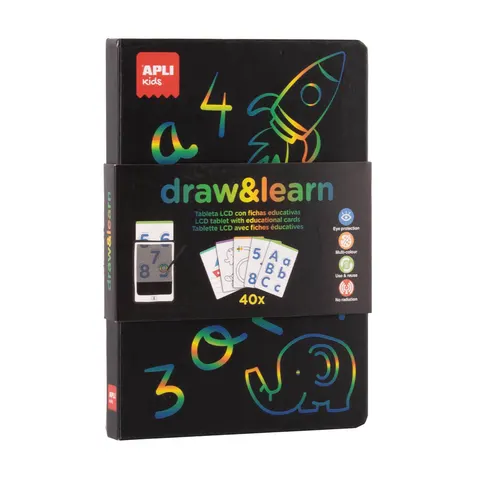 Tablet LCD z 40 szablonami do odrysowywania / Apli Kids