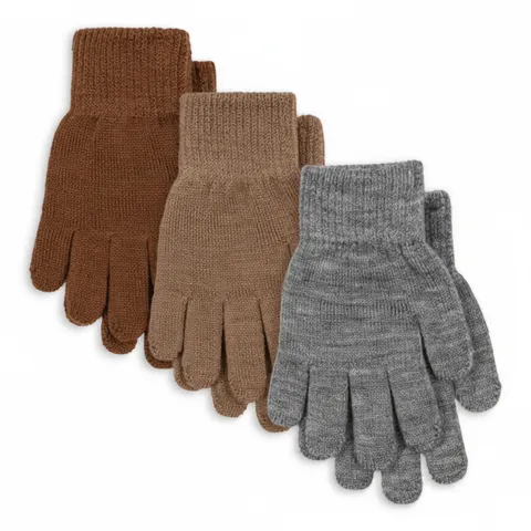 Rękawiczki Filla - grey melange, beige, brown / Konges slojd
