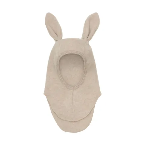 Kominiarka 100% wełny merino z uszkami królika - Camel Melange / HUTTEliHUT