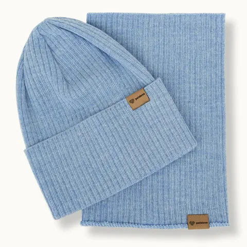 Czapka i komin wełniany SKY BLUE / Patulove