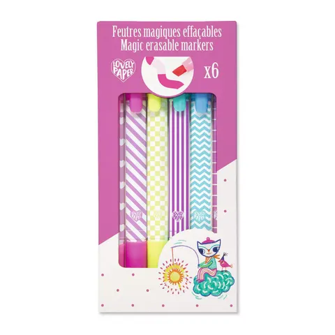 Magiczne zmywalne markery 6szt. / Djeco
