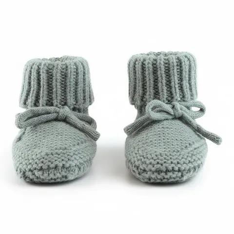 Buciki niechodki z wełny merino 100% - miętowe Silk / Lodger