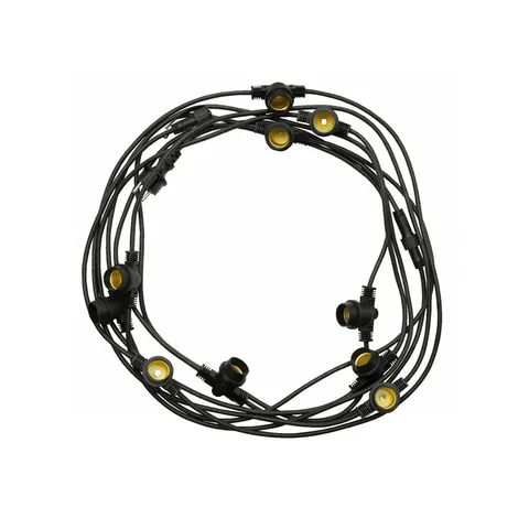 GIRLANDA 250V IP44 5000MM 10XE27 CZARNY ŁĄCZONA