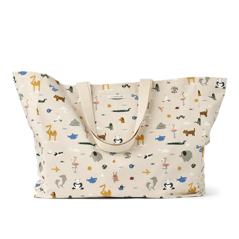 Torba na ramię Maxi - around the world, sandy / Liewood