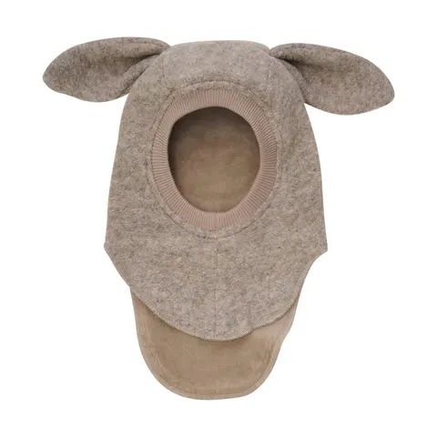 Kominiarka z uszkami królika - Camel Melange / HUTTEliHUT
