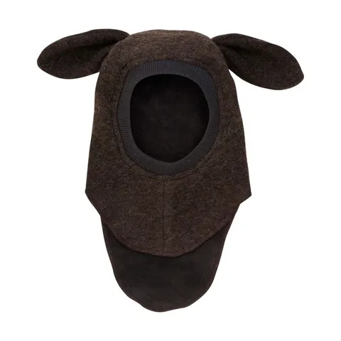 Kominiarka z uszkami królika - Dark Brown Melange / HUTTEliHUT