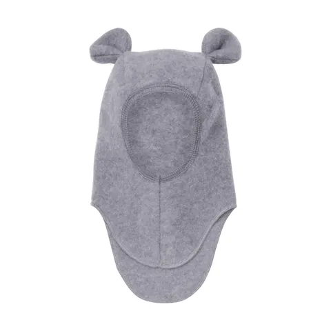 Kominiarka 100% wełny merino z uszkami misia - Medium grey melange / HUTTEliHUT