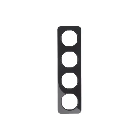 R.1 Ramka 4-krotna, czarny, połysk; 10142145, BERKER by HAGER