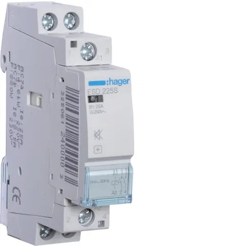 Stycznik cichy 24VAC 2NO 25A AC-7a/b modułowy 1M; ESD225S, HAGER